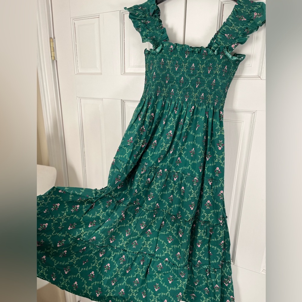 Hill House Ellie Nap Dress Emerald Trellis Size XS - Picture 8 of 9